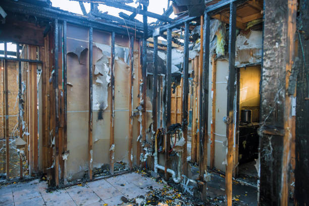 Professional Emergency Fire Damage Restoration technician working in Galesville, WI